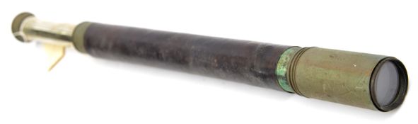 A WM mounted single draw telescope, by “T Cooke and Sons Ltd. London and York No 852”, marked with