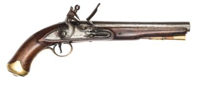 A 16 bore (.65”) Light Dragoon pattern flintlock holster pistol by D. Egg, 15” overall, barrel 9”