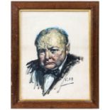 A well executed oil painting of Sir Winston Churchill by Alan Francis Brooke, 1st Viscount