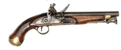A good .56” William IV flintlock Sea Service belt pistol, 15½” overall, barrel 9” with faint