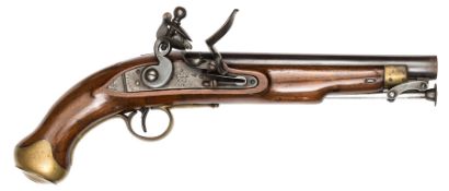 A good .65” Tower New Land pattern flintlock cavalry pistol, 15½” overall, barrel 9” with ordnance