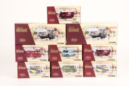 9 Corgi Heritage Collection commercial vehicles in 1:43 and 1:50 scale. 2x Simca Cargo lorries (