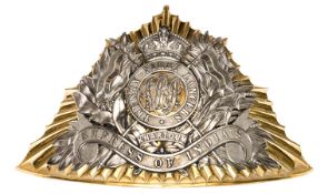 A Victorian officer’s gilt and silver plated lance cap plate of the 21st (Empress of India’s)