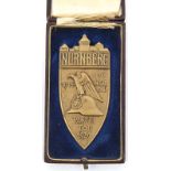 A rare 1929 Nuremburg Rally non portable award, in the form of a single sided bronze shield