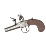 A 42 bore flintlock boxlock large pocket pistol by Mabson & Labron c 1820, 6½” overall, turn off