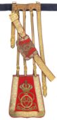 A Victorian officer’s full dress embroidered sabretache, shoulder belt and pouch of the 7th Queen’