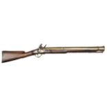 An impressive late 18th century heavy brass barrelled flintlock ship’s blunderbuss, 41” overall, the