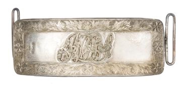 An officer’s silver mounted pouch of the North Devon Yeomanry, silver flap, border engraved and