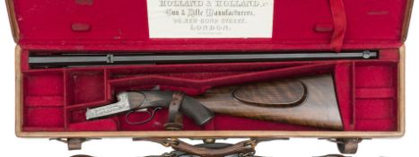 A good cased .295” semi smooth bore top lever hammerless boxlock ejector Rook Rifle by Holland &