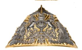 A fine Victorian officer’s 2nd pattern gilt and silver plated lance cap plate of the 21st (Empress