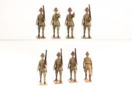 Britains New Zealand Infantry – Service Dress, marching at the slope, with Officer from set No.1542.
