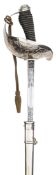 A George V officer’s sword of The 6th Dragoon Guards (Carabiniers), straight fullered blade 35”,