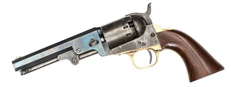 A 5 shot .36” Manhattan Navy third series single action percussion revolver with spring plate,