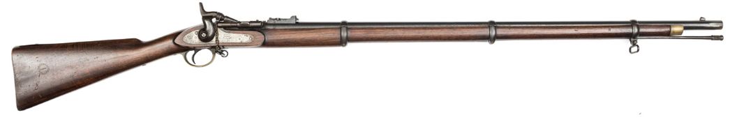 A .577” Volunteer 3 band Mark III Snider rifle, by LAC, 55” overall, barrel 36”, the breech with