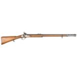 A Commercial .577” Enfield 2 band percussion rifle, 49” overall, barrel 33” with Birmingham proofs