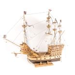 A scratch-built model of the Mary Rose. A well-constructed and detailed wooden model by Brian