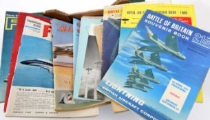 A small quantity of vintage aircraft magazines, including the Aeroplane British Aircraft Industry