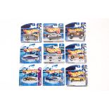 50 Carded HotWheels. La Troca 2005 169. ’58 Ford Thunderbird 2005 181. Austin Healey 2000 32/36. Bus