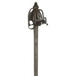 A mid 18th century backsword, of the type used by the 42nd Highlanders, straight single edged