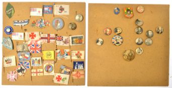 30 WWI charity lapel flags, on pins, including Union flag, Italian Red Cross, “Salvation Army