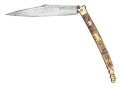 A 19th century Spanish folding knife navaja, blade 8”, marked “Toledo” in oval on one side,