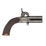 A 70 bore double barrelled over and under turnover percussion boxlock pocket pistol, by W