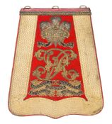 A Victorian officer’s full dress embroidered sabretache, c 1885, of the 10th (Prince of Wales’s