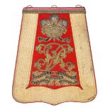 A Victorian officer’s full dress embroidered sabretache, c 1885, of the 10th (Prince of Wales’s