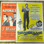 2 WWII National Savings posters, using current films for themes, “Hans Christian Andersen” and “I