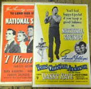 2 WWII National Savings posters, using current films for themes, “Hans Christian Andersen” and “I