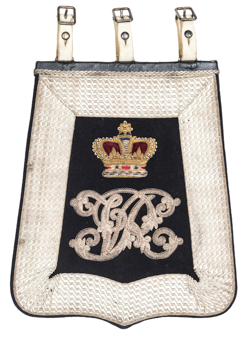 A Victorian officer’s full dress embroidered sabretache of the Royal Bucks Yeomanry, of black