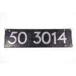 A German steam locomotive smokebox number plate. A Deutsche Bundesbahn Class 50 2-10-0 tender