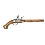 A good .56” Dragoon flintlock holster pistol by Farmer, dated 1745, 19” overall, barrel 12” with