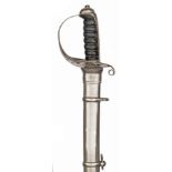 An 1892 pattern Household Cavalry trooper’s sword, slightly curved fullered blade 34½”, with date ‘