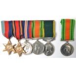 Five: 1939-45 star, Burma star, Defence, War, Territorial Efficiency medal, Geo VI first type (