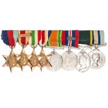 Eight: 1939-45 star, Africa star with 8th Army clasp, Italy star, F&G star, Defence, War with MID