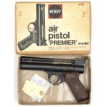 A .22” Webley Premier “B” series air pistol, c 1966 to 1970, batch number 1709, with 4 pin action