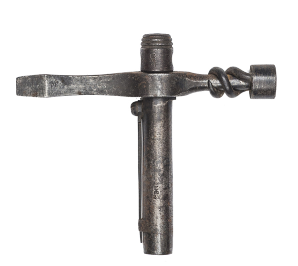 An armourer’s combination tool for the Enfield rifle, with screwdriver, oil bottle and dipper, worm,
