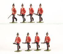 Britains York and Lancaster Regiment Running at the trail. From set No96. C.1914-1927. 8 figures,