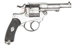 A French 6 shot 11mm Model 1873 Chamelot Delvigne double action ordnance revolver, number F 64406 on