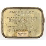 A scarce WWII Emergency ration tin, unopened, issue label for 2/44. A good example, GC