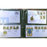 A quantity of First Day covers, in 4 leatherette loose leaf ring binders with title “Royal Mail