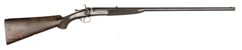 A .295” patent smooth bore top lever ejector hammer Rook Rifle by Charles Lancaster, number 7452,