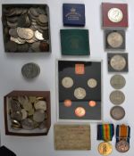 Pair: BWM, Victory (548684 Cpl E C Logsdon RE) EF. A quantity of modern coins: Proof set 1971 (6