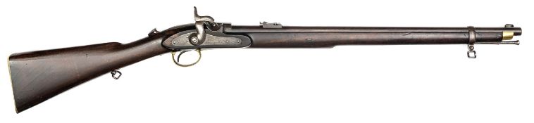 A .450” Westley Richards “Monkey Tail” breech loading percussion rifle, 40¾” overall, barrel 25”