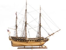 A 1:75 scale model of the British 32-gun frigate HMS Unicorn. A well-constructed and detailed