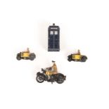 3 Dinky Toys. 2x AA motorcycle patrols and a Police Box. Plus a larger scale AA motorcyclist by