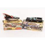 2 Batman Corgi Toys. A Batmobile (267) in gloss black. An early version with pulsating exhaust flame