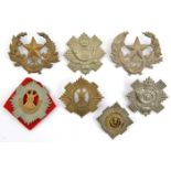 7 glengarry badges: R Scots NCO’s enamelled, OR’s bi-metal and all brass, Cameronians WM and