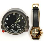 A Soviet Russian Paljot chronometer wristwatch, number 00099 of 10000, with leather strap; and a